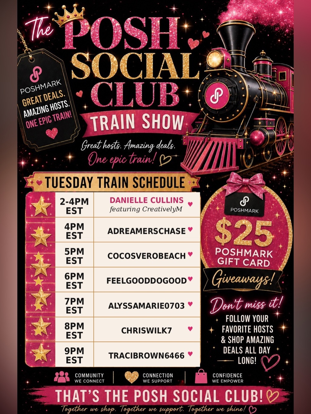 The Posh Social Club Train Show Flyer - Picture 1 of 1